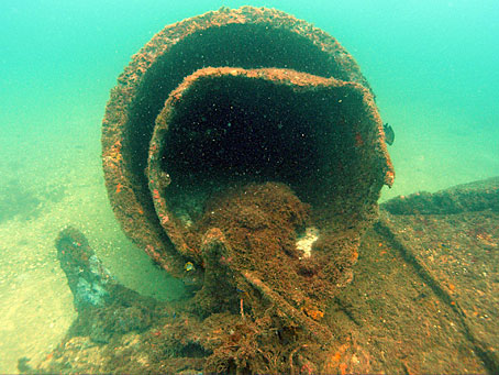 Wreckage of USS Massachusetts