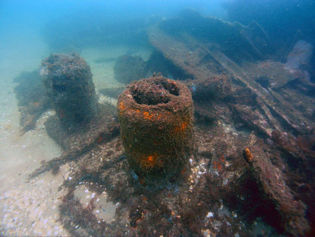 Wreckage of USS Massachusetts