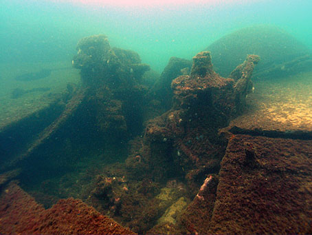 Wreckage of USS Massachusetts