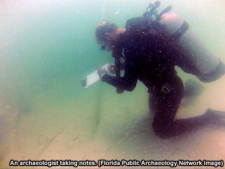 Archaeologist taking notes