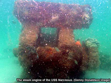 The steam engine of USS Narcissus